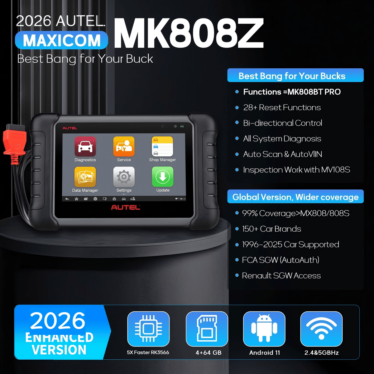 Home / Autel MaxiCOM MK808Z – Autel’s basic bi-directional diagnostic ...